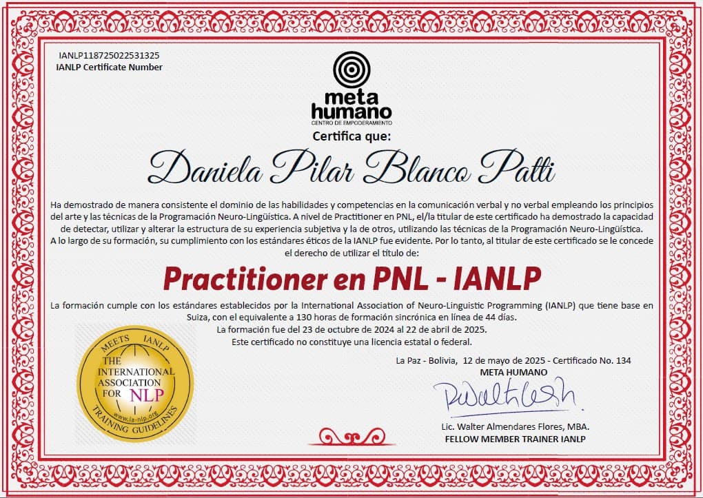 Certificado Practitioner PNL